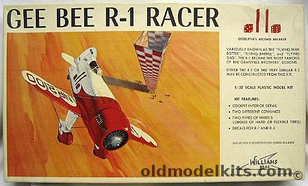 Williams Brothers 1/32 Granville Gee Bee R-1 or R-2 Racer - 1932 Thompson Trophy Winner, 32-711 plastic model kit